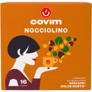 Кафе капсули Covim Nocciolino с аромат на лешник съвместими с Dolce Gusto, 16 бр.