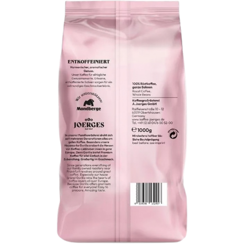 Кафе на зърна Gorilla Dek. безкофеин, 1кг