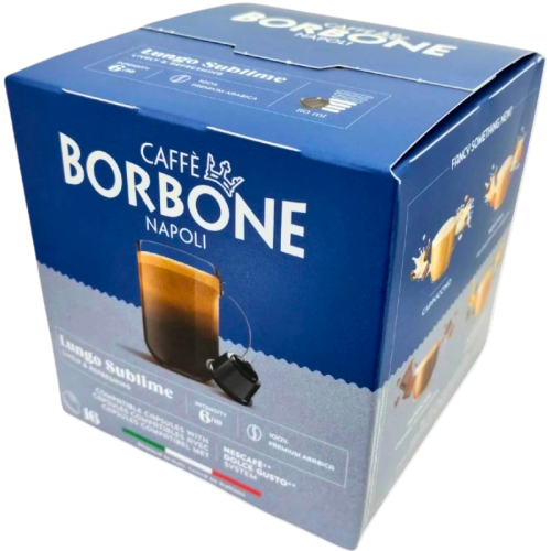 Кафе капсули Borbone Lungo Sublime съвместими с Dolce Gusto, 16 капсули