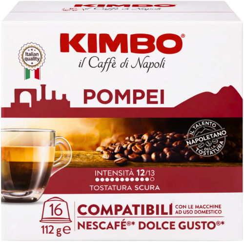Кафе капсули Kimbo Pompei съвместими с Dolce Gusto, 16 капсули