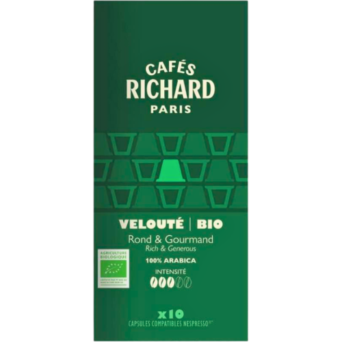 Кафе капсули Cafes Richard Organic съвместими с Nespresso, 10 капсули