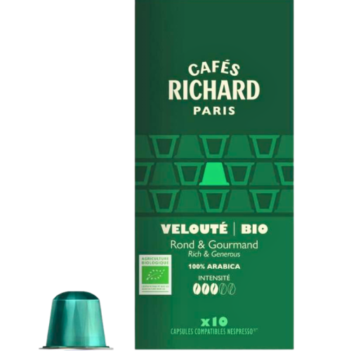 Кафе капсули Cafes Richard Organic съвместими с Nespresso, 10 капсули