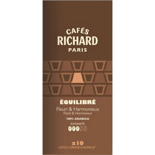 Кафе капсули Cafes Richard Equilibre Balance съвместими с Nespresso, 10 капсули
