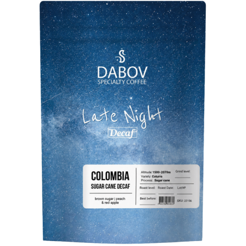 Кафе на зърна Dabov Specialty Coffe Late Night Decaf, 0.208кг