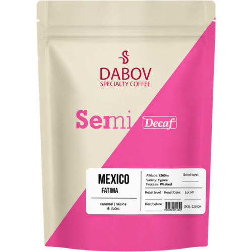 Кафе на зърна Dabov Specialty Coffe Semi Decaf Mexico Fatima, 0.208кг