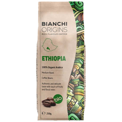 Кафе на зърна Bianchi Origins Ethiopia BIO, 250 г, 100% био Арабика