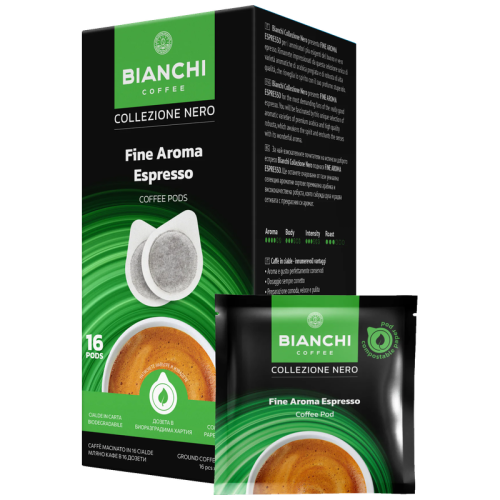 Кафе дози Bianchi Collezione Nero Fine Aroma Espresso E.S.E., 16 бр.