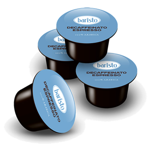 Кафе капсули Baristo Decaffeinato Espresso 100% Арабика без кофеин за Lavazza Blue, 100 бр.