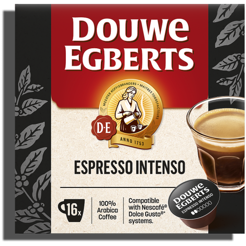 Кафе капсули Douwe Egberts Espresso Intenso за Dolce Gusto, 16 бр., 100% Арабика