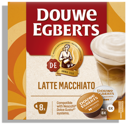 Кафе капсули Douwe Egberts Latte Macchiato за Dolce Gusto, 16 бр., 8 напитки