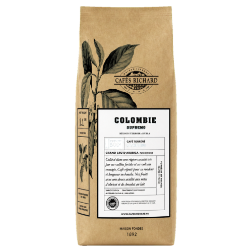 Кафе на зърна Cafés Richard Colombie Supremo, 500 г, 100% Арабика