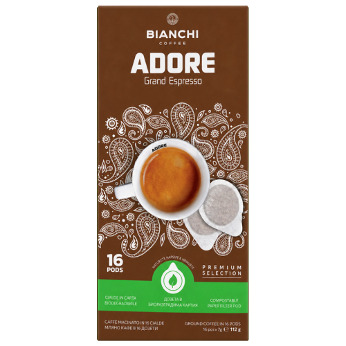 Кафе дози Bianchi Adore Grand Espresso E.S.E., 16 бр., 80% Арабика и 20% Робуста