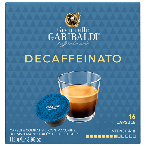 Кафе капсули Garibaldi Decaffeinato за Dolce Gusto, 16 бр.