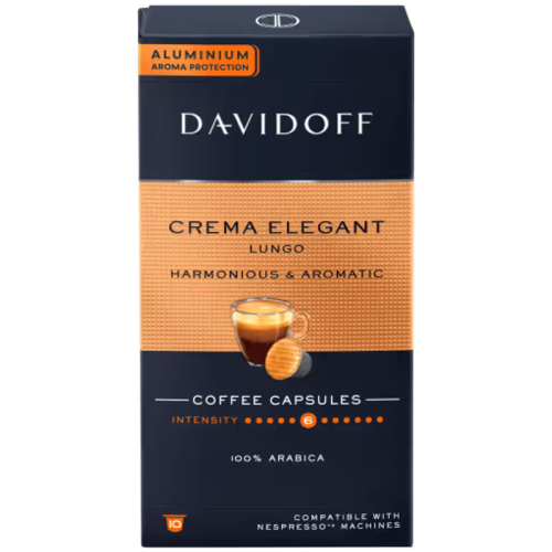 Кафе капсули Davidoff Crema Elegant Lungo Nespresso, 10бр.
