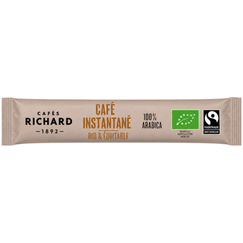 Кафе стик Richard – разтворимо био кафе 100% Арабика, единичен стик 2 г