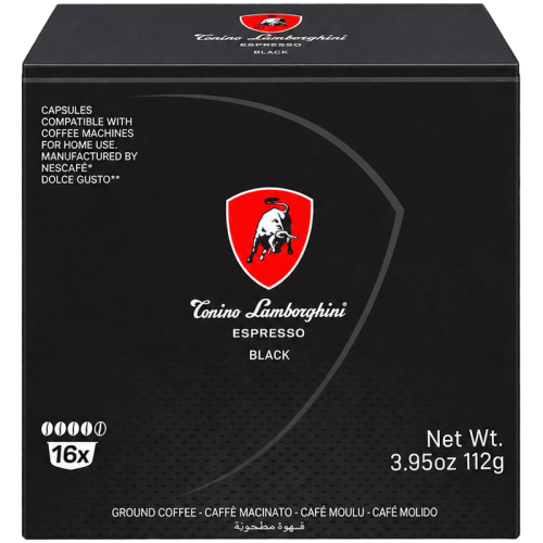 Кафе капсули Lamborghini Black Dolce Gusto, 16 бр., еспресо с интензитет 11