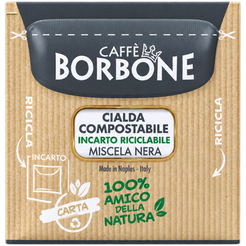 Кафе дози Borbone Miscela Nera 100 бр., хартиени дози E.S.E. 44 мм с интензитет 10