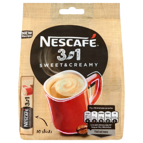 Разтворима кафе напитка NESCAFÉ 3in1 Sweet & Creamy, 10×17 г