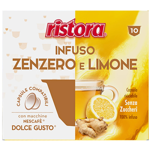 Чай с джинджифил и лимон Ristora, 10 капсули за Dolce Gusto
