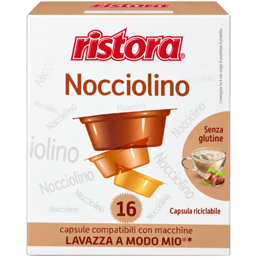 Кафе капсули Ristora Nocciolino капучино с лешник за A Modo Mio, 16 бр.