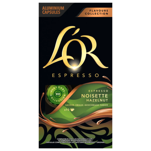 Кафе капсули L’OR Espresso Hazelnut за Nespresso Original, 10 бр. – предна опаковка