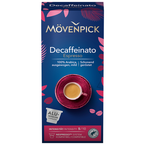 Кафе капсули Mövenpick Decaffeinato Espresso за Nespresso Original, 10 бр.