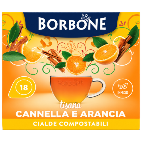 Билков чай Caffè Borbone Cannella e Arancia, 18 хартиени дози E.S.E. 44 мм