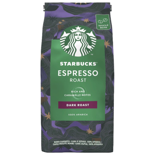Starbucks Espresso Roast кафе на зърна 200 г – фронтална опаковка