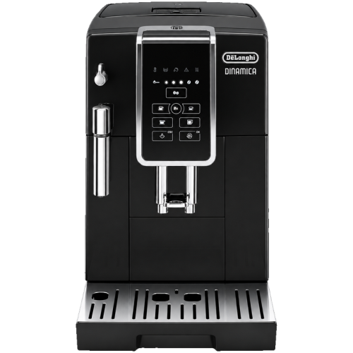 Кафеавтомат De'Longhi Dinamica ECAM350.15.B в черно с вградена кафемелачка и ръчен накрайник за мляко